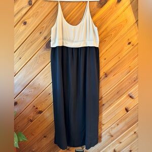 Aritzia Wilfred 100% Silk Maxi Dress in Cream and Black